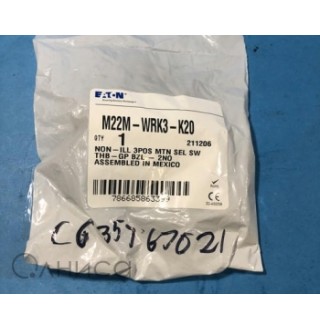 M22M-WRK3-K20 3-POSITION NON-ILLUMINATED SWITCH Eaton