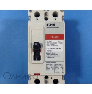 FD2080 CIRCUIT BREAKER 80A 600VAC/250VDC 2 POLES Eaton