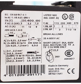 3RT1024-3BB40 Контактор Siemens