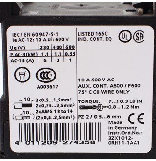 3RH1140-1BM40 Контактор вспомогательный Siemens