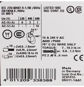 3RH1122-1AH00 Контактор Siemens