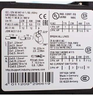 3RT1024-1AF00 Контактор Siemens