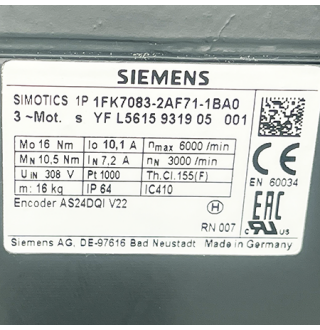 1FK7083-2AF71-1BA0 Двигатель синхронный Siemens