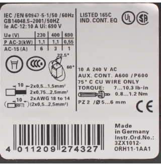 3RT1017-1AK61 Контактор Siemens