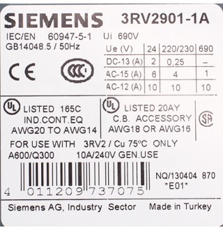 3RV2901-1A Контакт дополнительный Siemens (уп. 2 шт)