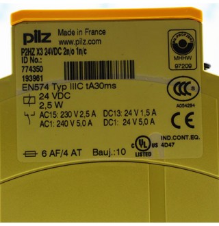 P2HZ X3 24VDC 2N/O 1N/C 774350 Реле защитное Pilz